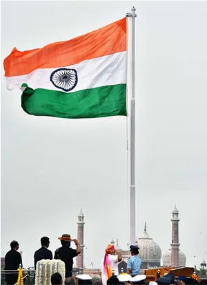 Indian Flag Hoisting Ceremony PNG image
