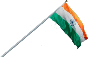 Indian Flag Waving Against Clear Sky PNG image