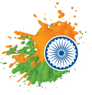 Indian Independence Day Ashoka Chakra Splash PNG image