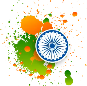 Indian Independence Day Ashoka Chakra Splash PNG image