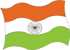 Indian National Flag Waving PNG image