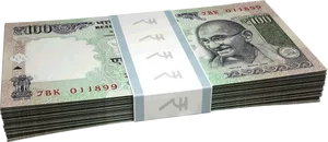 Indian100 Rupee Notes Stack PNG image
