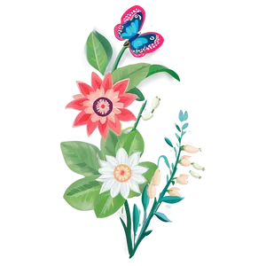 Indie Flower Corner Border PNG 06252024