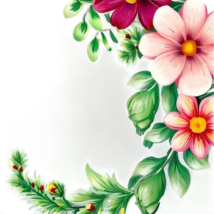Indie Flower Corner Border PNG 06252024 PNG