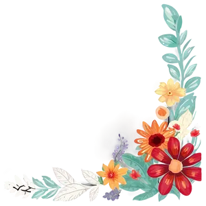 Indie Flower Corner Border Png 65 PNG image