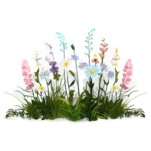 Indie Flower Field Landscape Png 40 PNG image