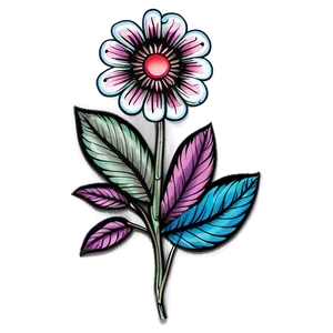 Indie Flower Tattoo Style Png Jda23 PNG image