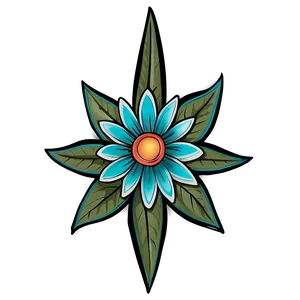 Indie Flower Tattoo Style Png Pqj12 PNG image