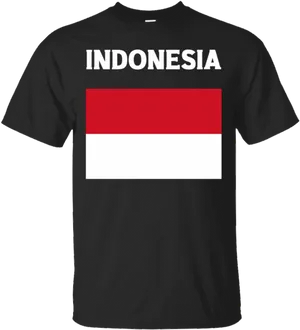 Indonesia Flag Black T Shirt PNG image