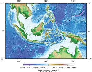 Indonesian Topography Map PNG image