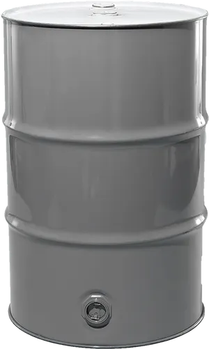 Industrial Gray Steel Drum PNG image