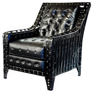 Industrial Iron Armchair PNG 37