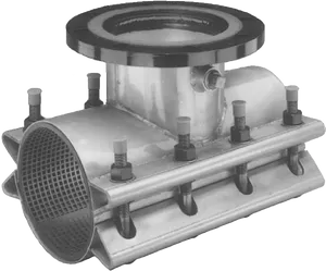 Industrial Metal Pipe Component PNG