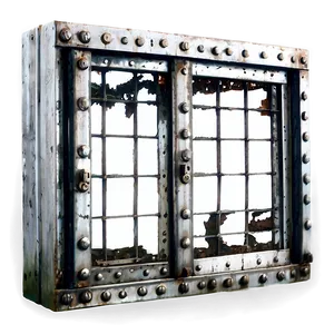 Industrial Metal Window PNG 05042024