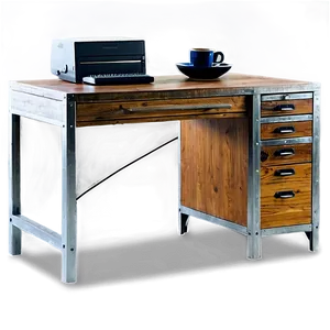 Industrial Office Desk PNG 06122024