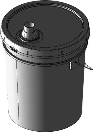 Industrial Plastic Bucketwith Lid PNG image