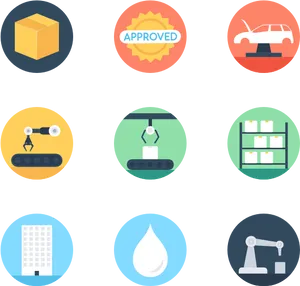 Industrial Process Icons Set
