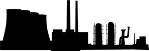 Industrial Silhouette Oil Refinery PNG