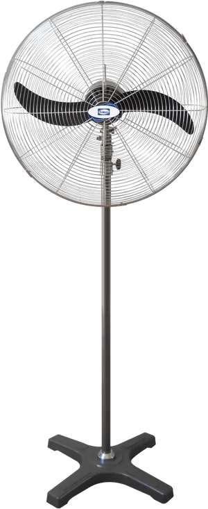 Industrial Standing Fan Black Background PNG image