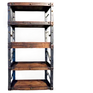 Industrial Style Bookshelf PNG Yrm52