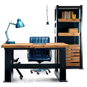 Industrial Style Office Table PNG 36