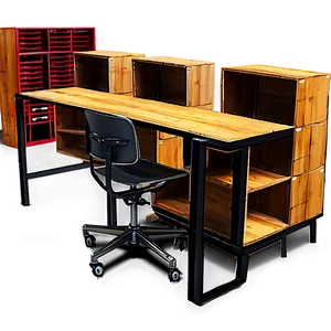 Industrial Style Office Table PNG Fpa