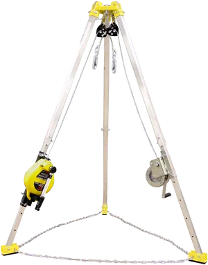 Industrial Tripodwith Winchand Pulley System PNG image