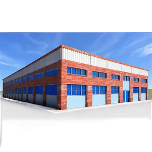 Industrial Warehouse Building PNG Icy