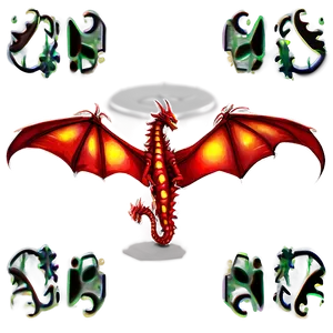 Inferno Dragon Wings Illustration PNG Vcu77 PNG