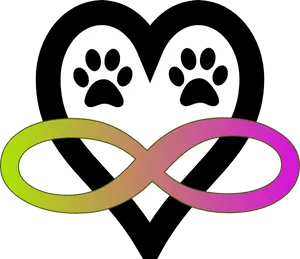 Infinity Love Paw Heart Graphic PNG image