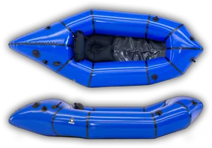 Inflatable Blue Raft Topand Side View PNG image