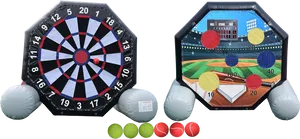 Inflatable Dartboardand Baseball Target Game PNG