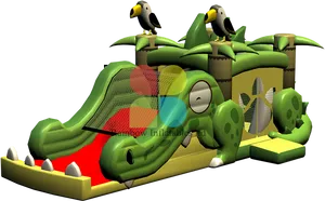 Inflatable Jungle Themed Slide PNG image