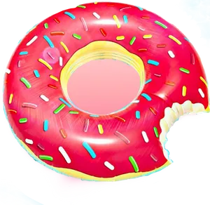 Inflatable Pink Doughnut With Bite PNG image