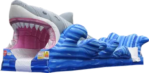 Inflatable Shark Slide Adventure PNG image