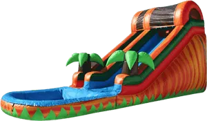 Inflatable Water Slide Fun PNG image