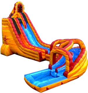 Inflatable Water Slideand Pool PNG image