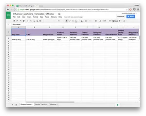 Influencer_ Marketing_ Spreadsheet_ Template PNG image