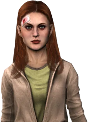 Injured Female Character3 D Model PNG image