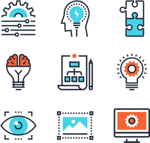 Innovationand Creativity Icons Set PNG image