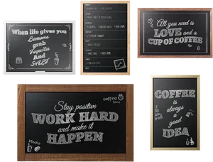 Inspirational Coffee Quotes Blackboards