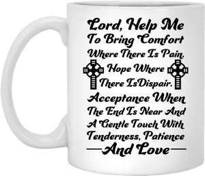 Inspirational Prayer Coffee Mug PNG image