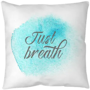 Inspirational Quote Blue Watercolor Pillow PNG image