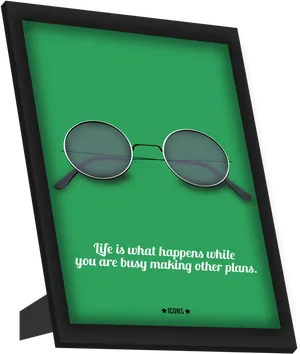 Inspirational Quote Sunglasses Frame PNG image