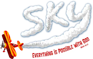Inspirational Sky Writing Aeroplane Banner PNG