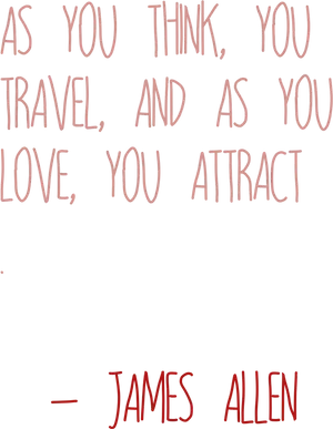 Inspirational Travel Love Quoteby James Allen PNG image