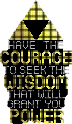 Inspirational Triforce Quote Pixel Art PNG image