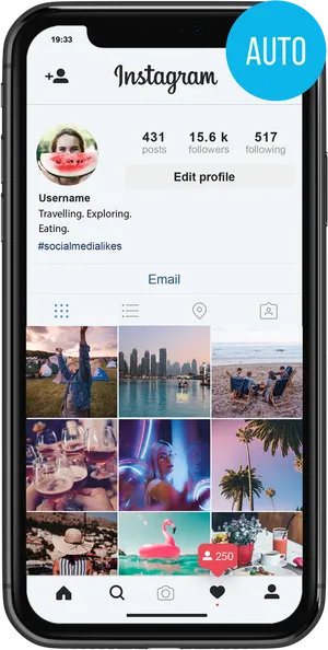 Instagram Profile Travel Influencer PNG image