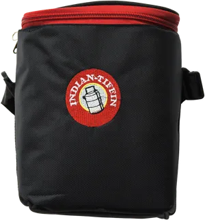 Insulated Tiffin Carrier Bag Black Red PNG image
