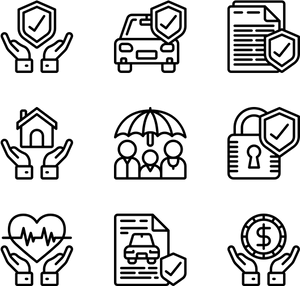 Insurance Icons Set PNG